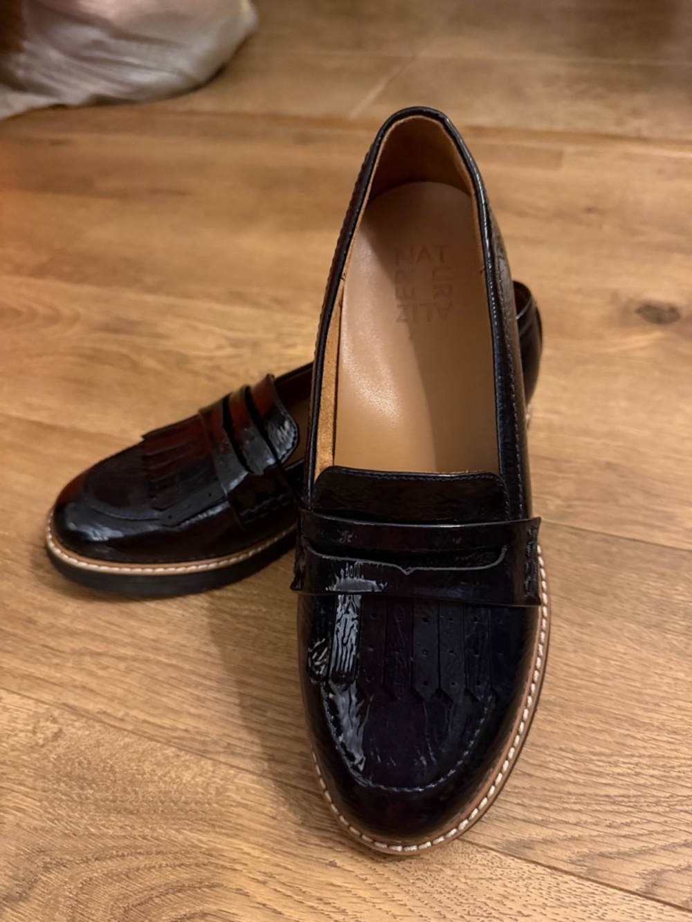 Naturalizer Women's Navy Patent Loafers - Picture 2 of 4